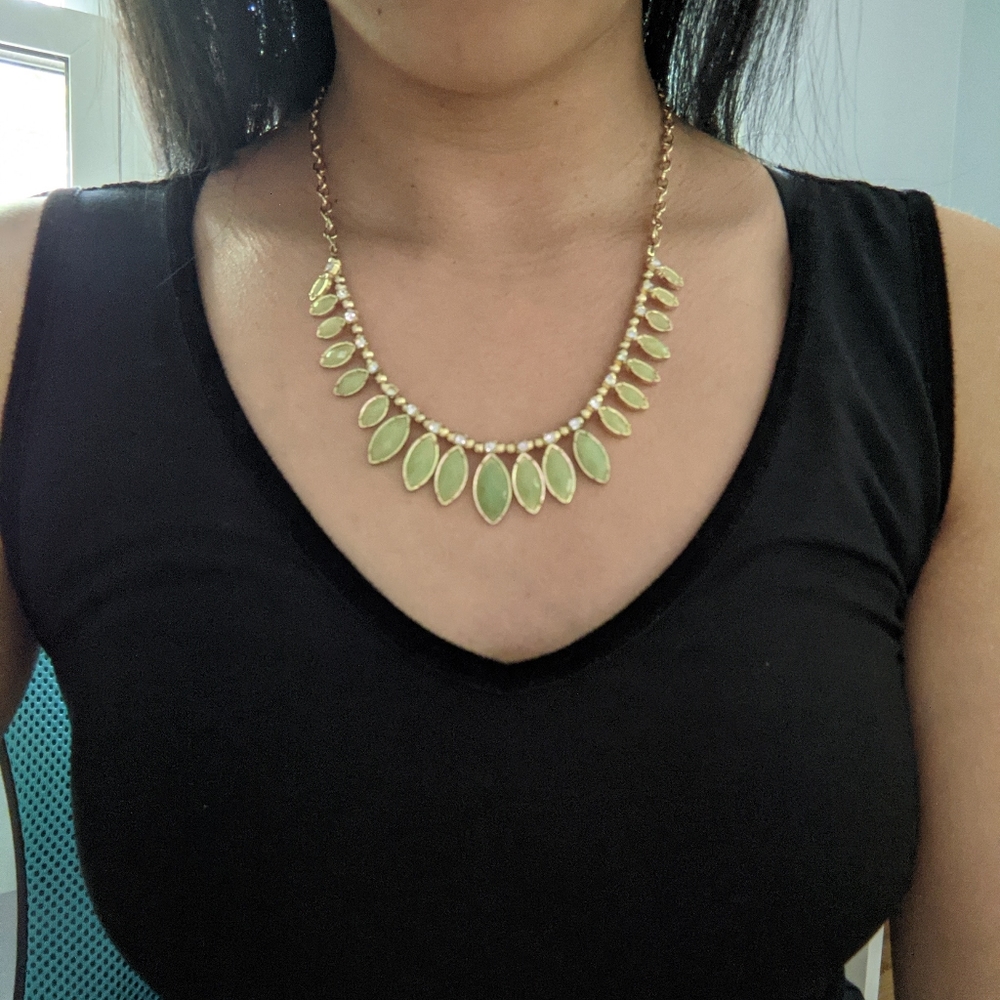 Jade green statement necklace